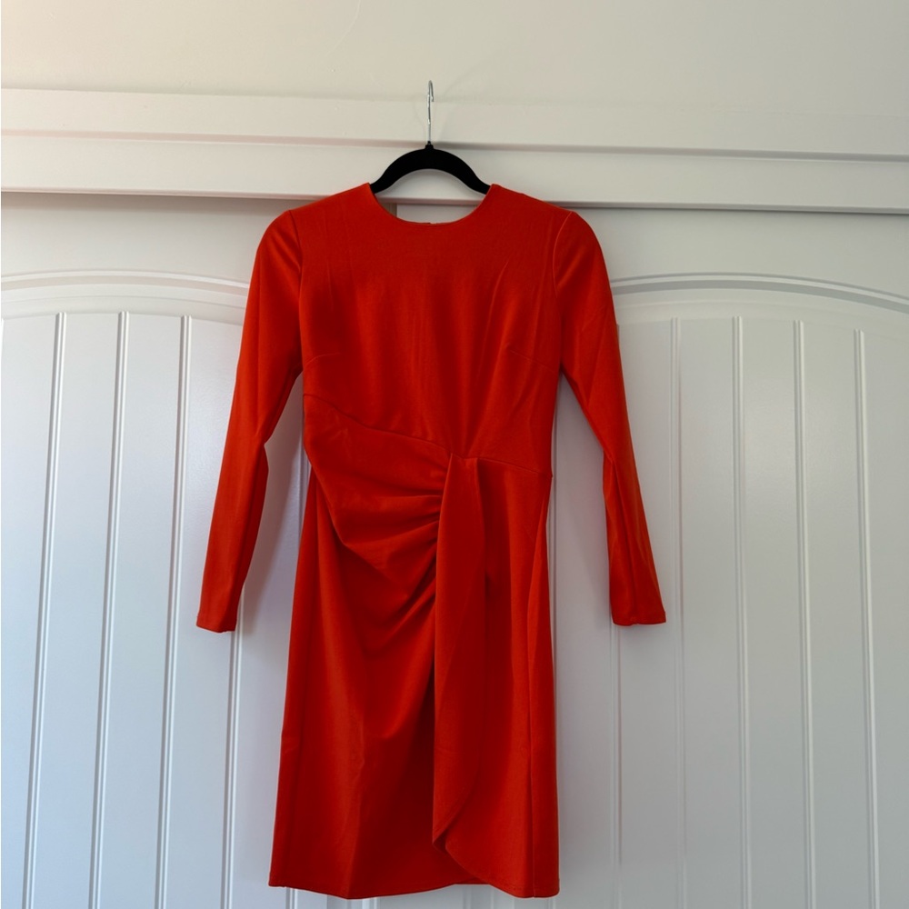 Donna Morgan Red Long Sleeve Sheath Dress